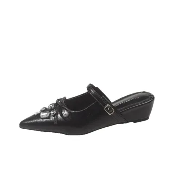 AJPAP Quiet Odor Resistant Abrasion Resistant Slip Resistant Closed Toe Slippers Women's
