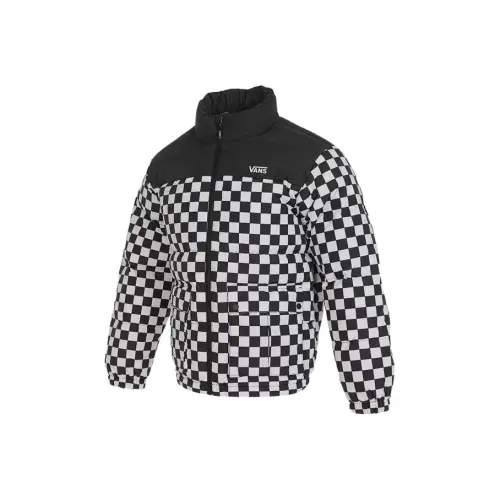Vans Down Jackets Men Black White Plaid