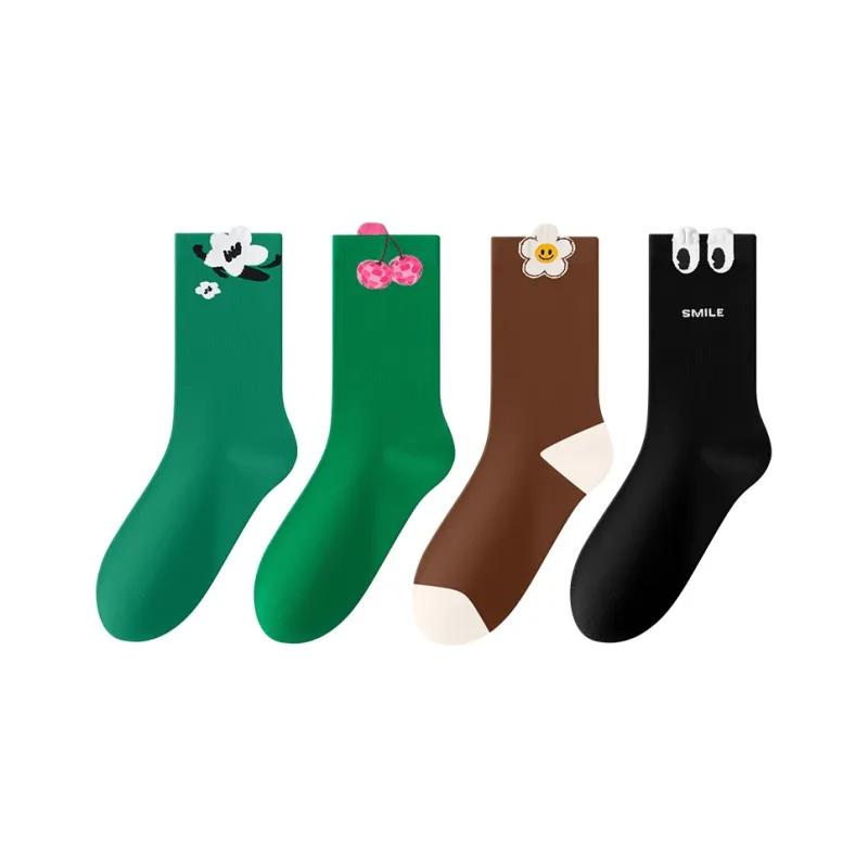 Caramella Mid Calf Socks Women's 4 Pack-11