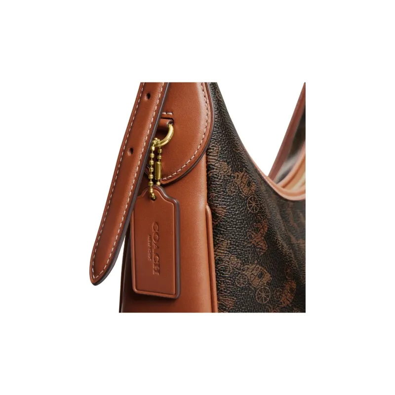 COACH Ace Artificial Leather With Cow Leather Crescent Bag, Crossbody Bag, Shoulder Bag Tubas Women's Truffle-4