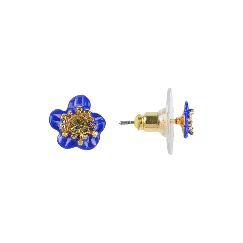 LES NEREIDES Gold plated Brass Stud Earrings Women's Purple-5