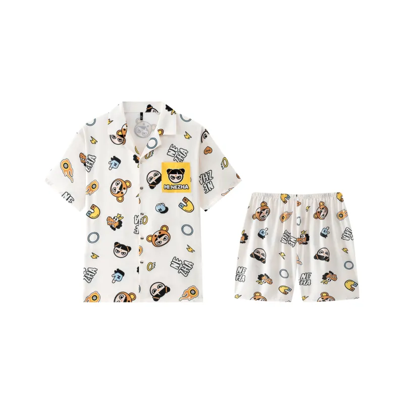 Gongdie x NEZHA,LIANMINGKUAN Pajama Set Unisex Ecru-0