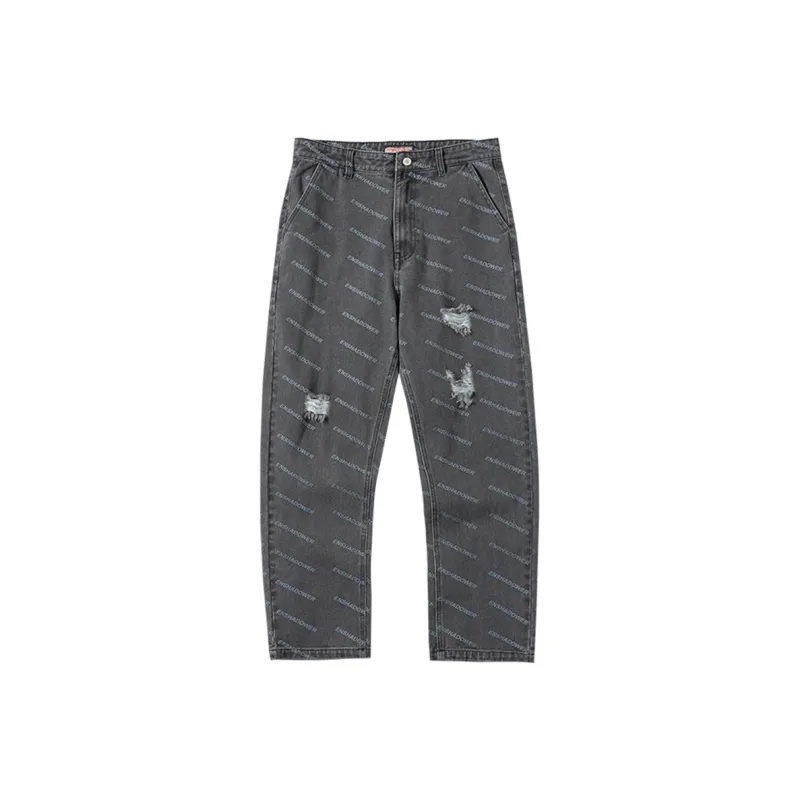 ENSHADOWER Jeans Unisex Black Gray Color-0