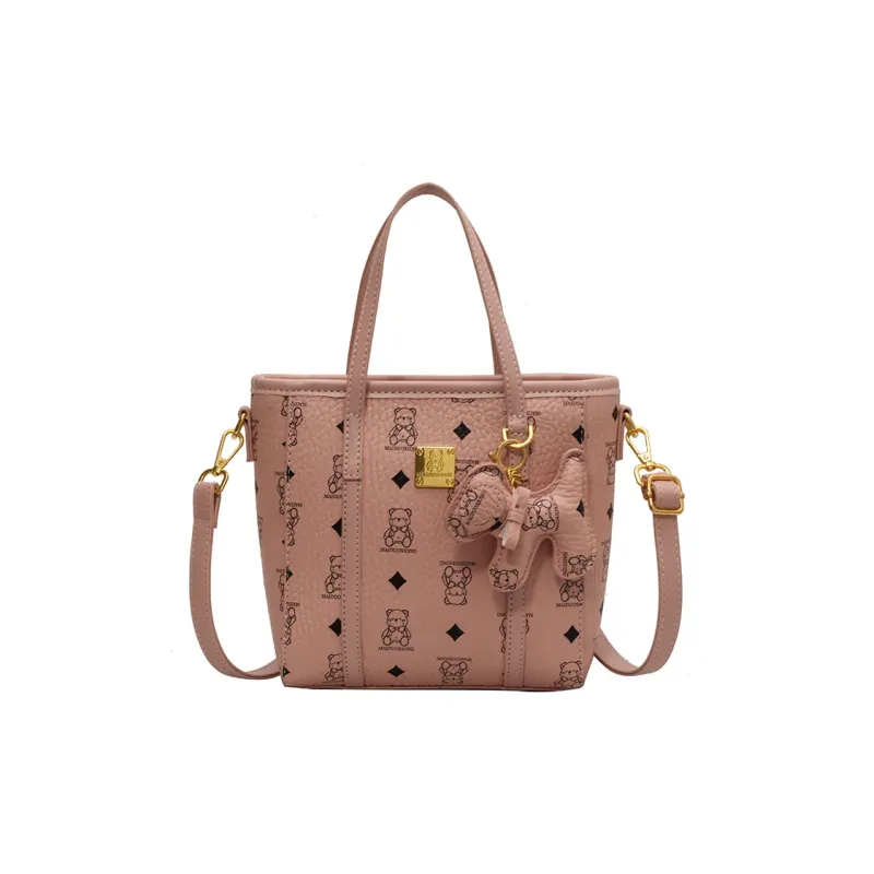 Yalu PU Tote Shoulder Bag, Crossbody Bag, Handbag Unisex Ecru/Black/Pink/Brown-8