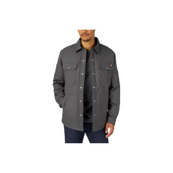 Dickies Water Repellent Fleece-Lined Duck Shirt Jacket Jackets Coats Men's Gray