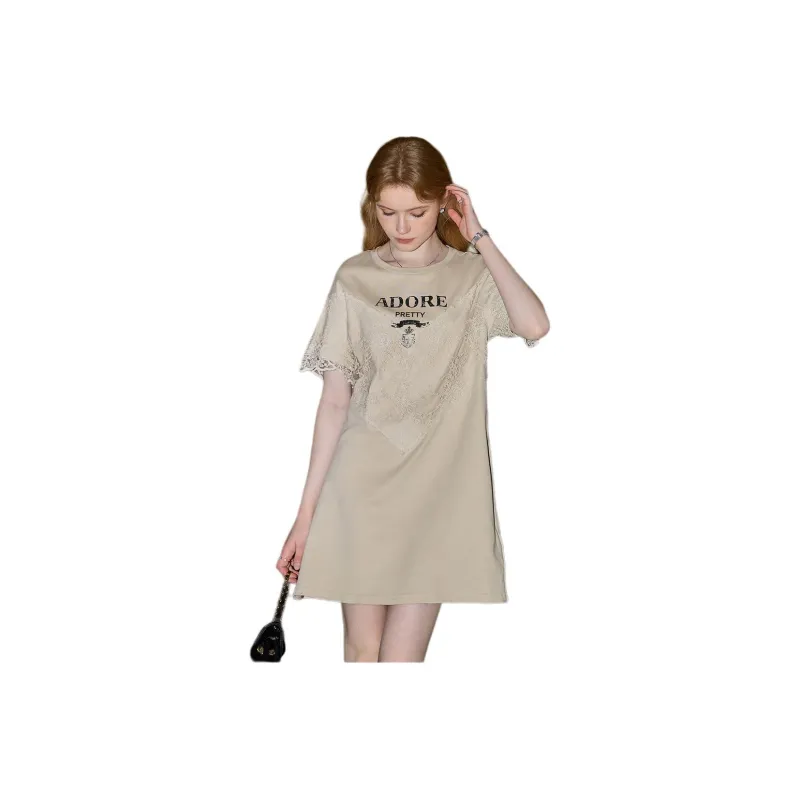 KUHNMARVIN Short Sleeved Dress Women's Khaki-2