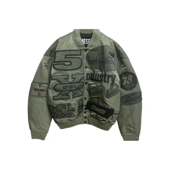 DIESEL SS24 Baseball Jacket Men's Army Green