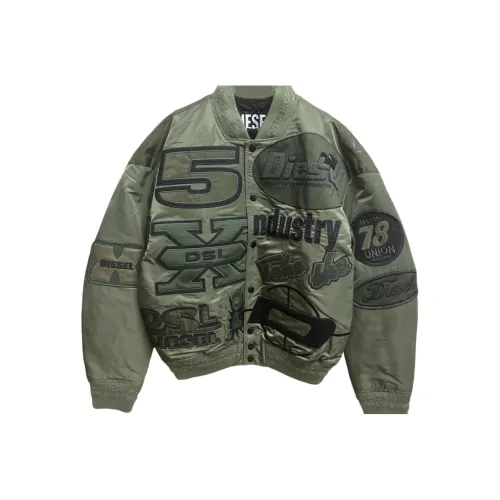 DIESEL SS24 Baseball Jacket Men's Army Green