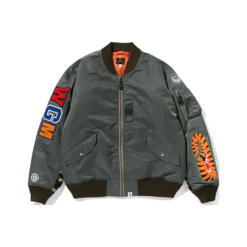 A BATHING APE Metal Zip Big Shark Wide Crewneck Crewneck