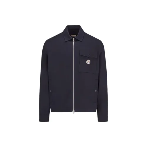 Moncler Logo Patch Zip Up Shirt Jacket
