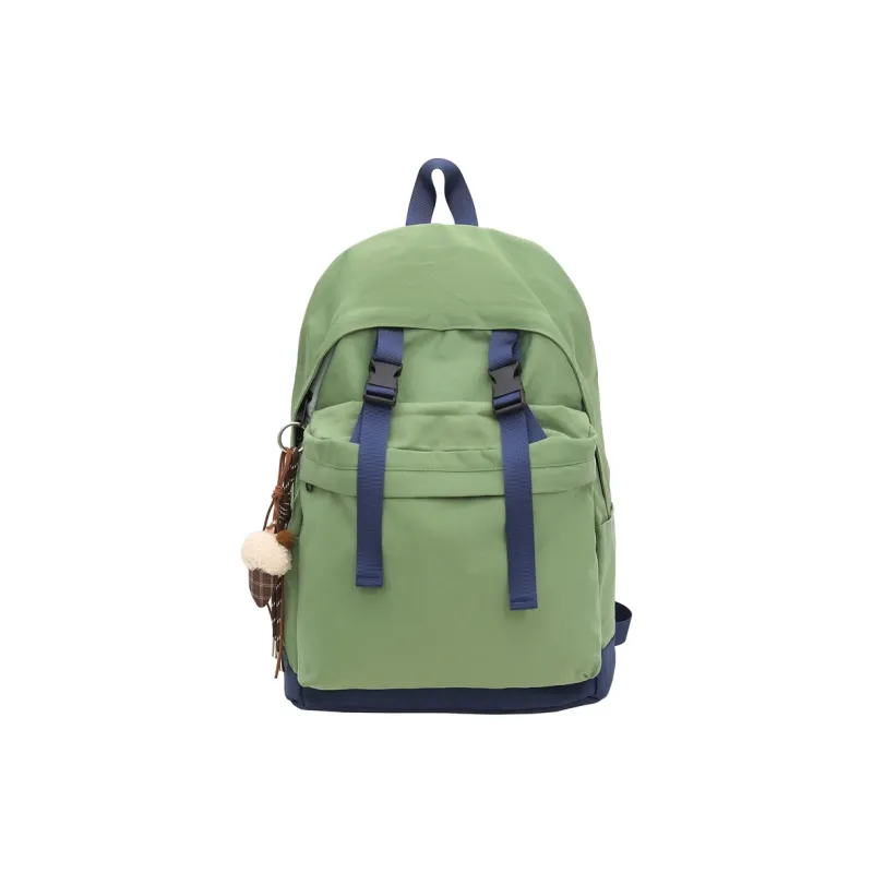 OUZIHUANG Nylon Backpack Unisex Black/White/Green-5