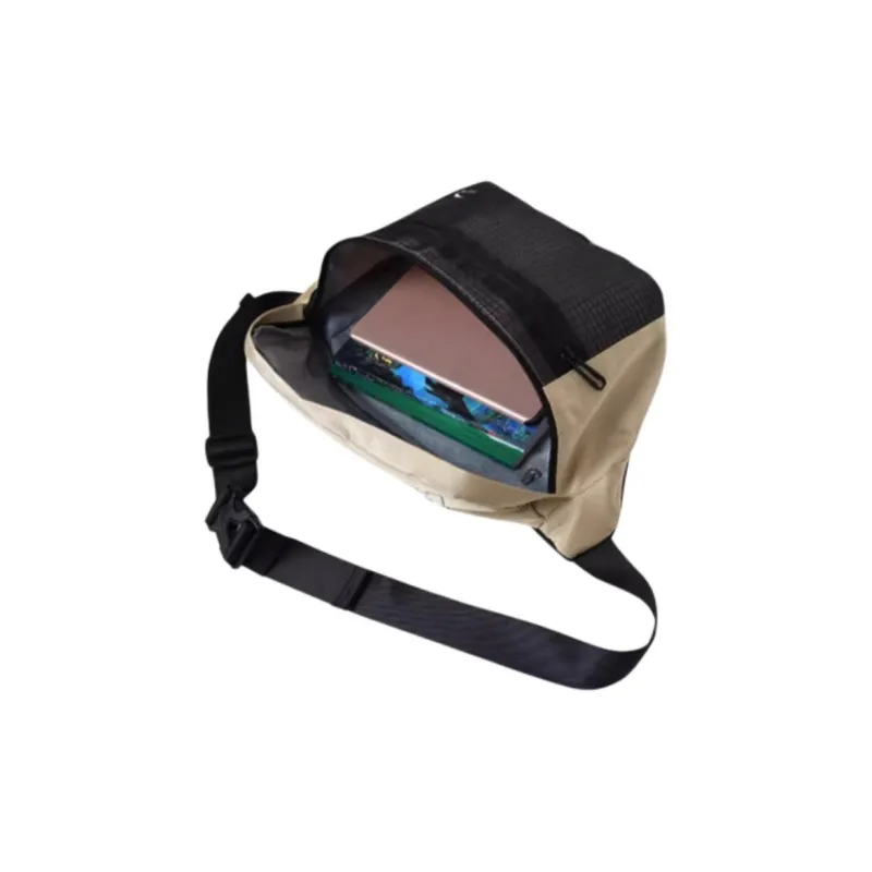 Anta Variety Training Collection Fabric One Shoulder Crossbody Fanny Pack Unisex Khaki-3