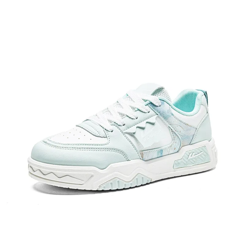 Warrior Lightweight And Breathable Low Top Skateboard Shoes Women's Light Green White-2