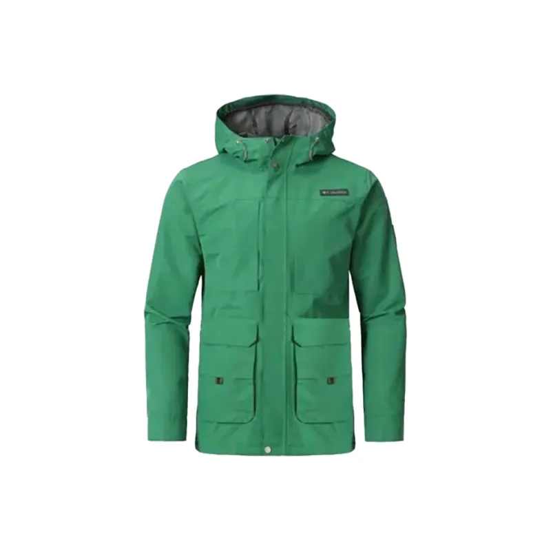 Columbia Hiking Waterproof And Windproof Windbreaker Jacket Men's Green-0