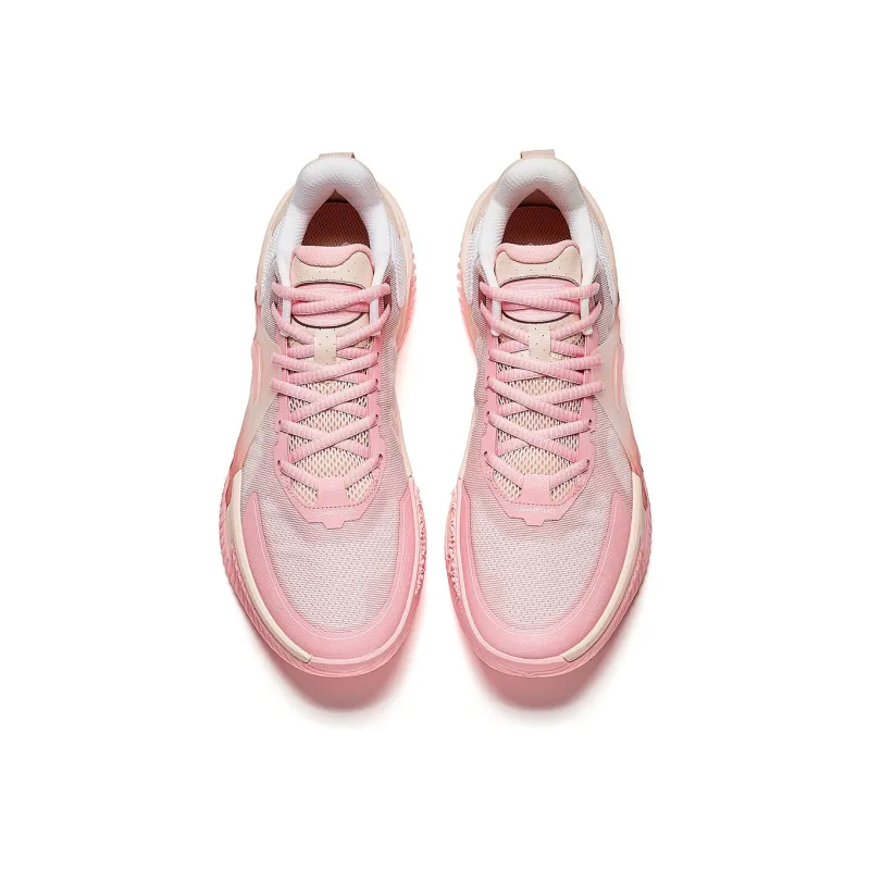 Anta Space 5 Cushioning, Slip Resistant, And Abrasion Resistant Low Top Basketball Shoes Men's Pink-3