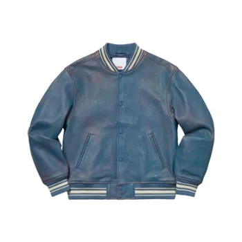 Supreme Worn Leather Varsity Jacket