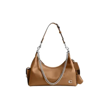 COACH PocketJuliet Smooth Leather Biker Bag, Crossbody Bag, Shoulder Bag Large Size Women's Honey Brown
