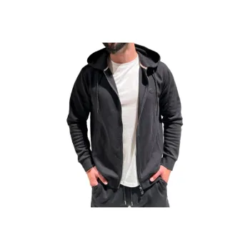 HUGO BOSS Logo Patch Zipped Hoodie