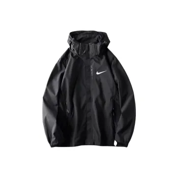 Nike Hiking Water Resistant Windproof Breathable Wear Resistant Moisture Wicking Windbreaker Jacket Unisex Black