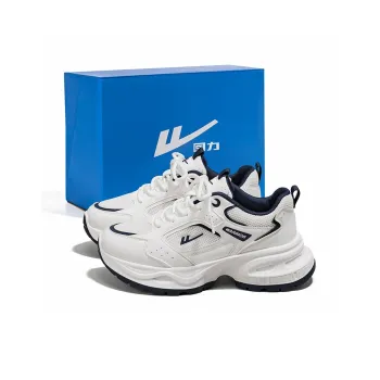 Warrior Low Top Chunky Sneakers Women's White Dark Blue