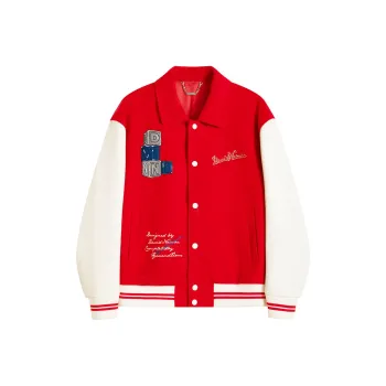 DAVID NAMAN Baseball Jacket Men's Red