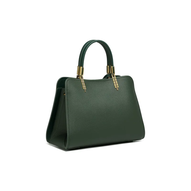 PIERRE CARDIN Cow Leather Mom Bag, Shoulder Bag, Crossbody Bag, Handbag Medium Size Women's Black/Green/Red/Beige-7