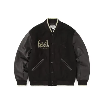 Thisisneverthat x Public Release FW24 TNT FULL EMOTIVE Varsity Jacket Black Jacket Unisex Black