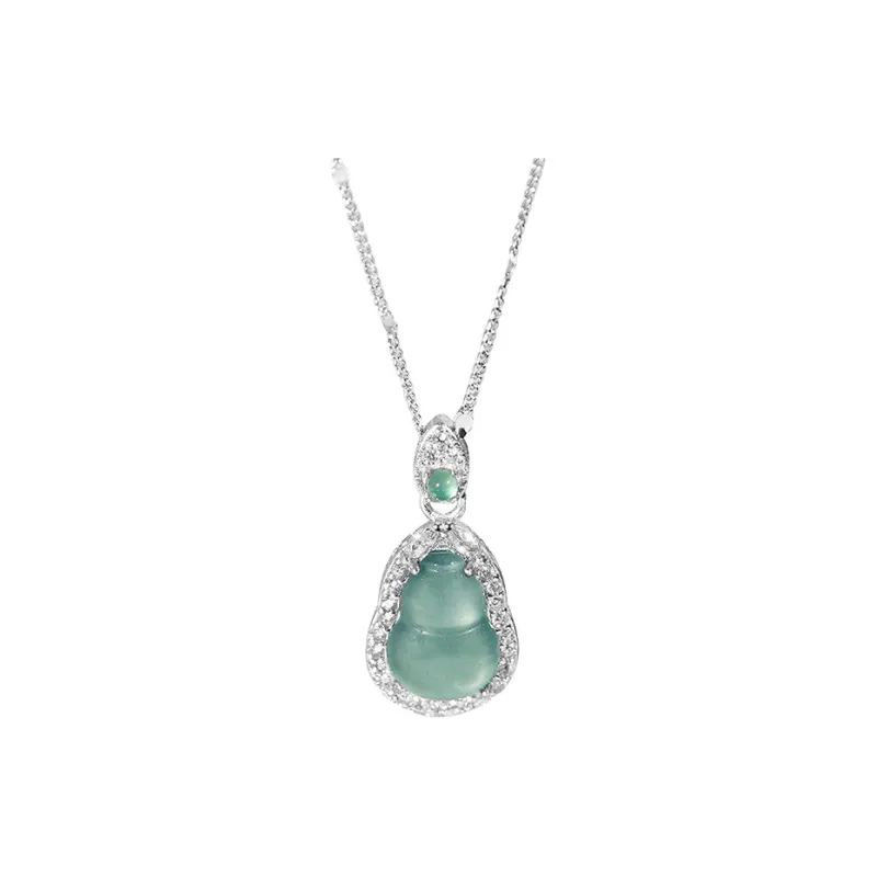 Strange Snow Ice Glutinous Jadeite Necklaces Unisex-0