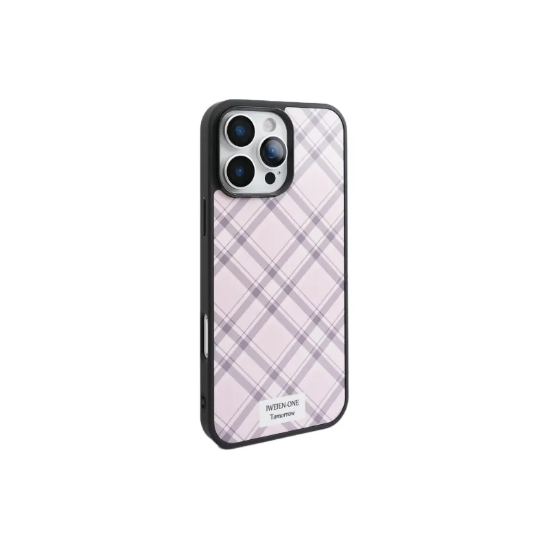 Sopi Acrylic Material Pink Diamond Pattern Phone Cases Compatible With IPhone 16/15 Pro Max/Apple 13/14 Pro/Max-1