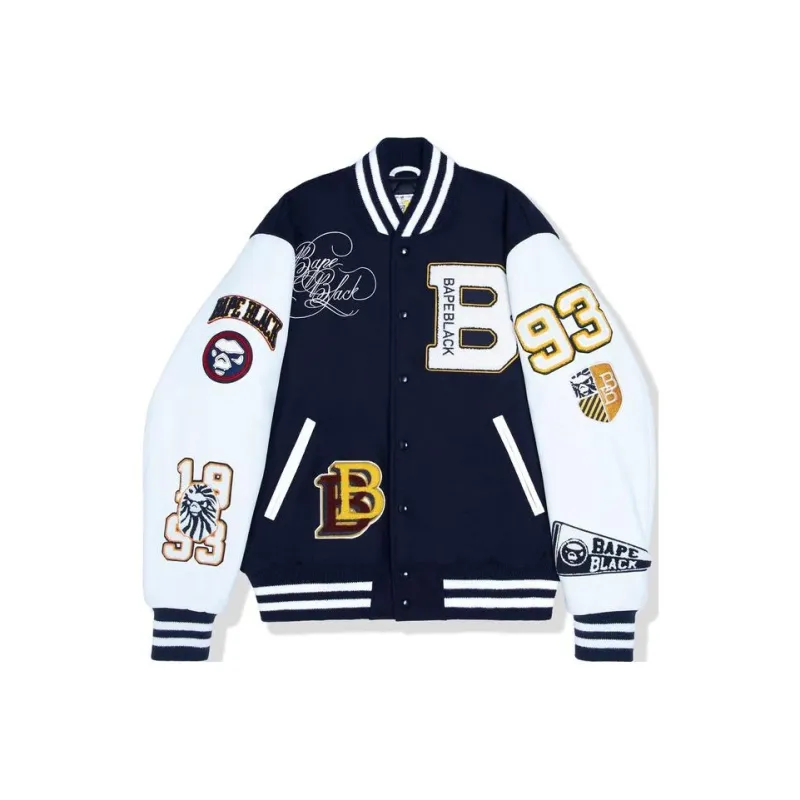 Bape Black X Golden Bear Sportswear Varsity Jacket-2