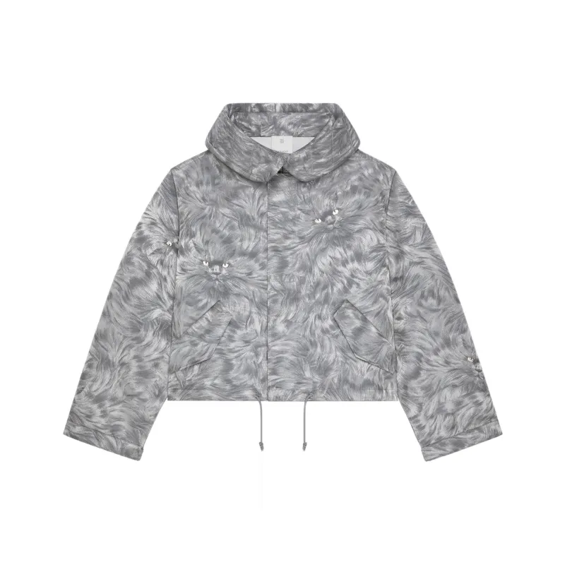 Givenchy Cat Kacquard Short Parka-0