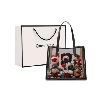 Simvay Clos PVC And Synthetic Leather Shoulder Bag Handheld Tote Shopping Bag Regular Women's Coffee/Black