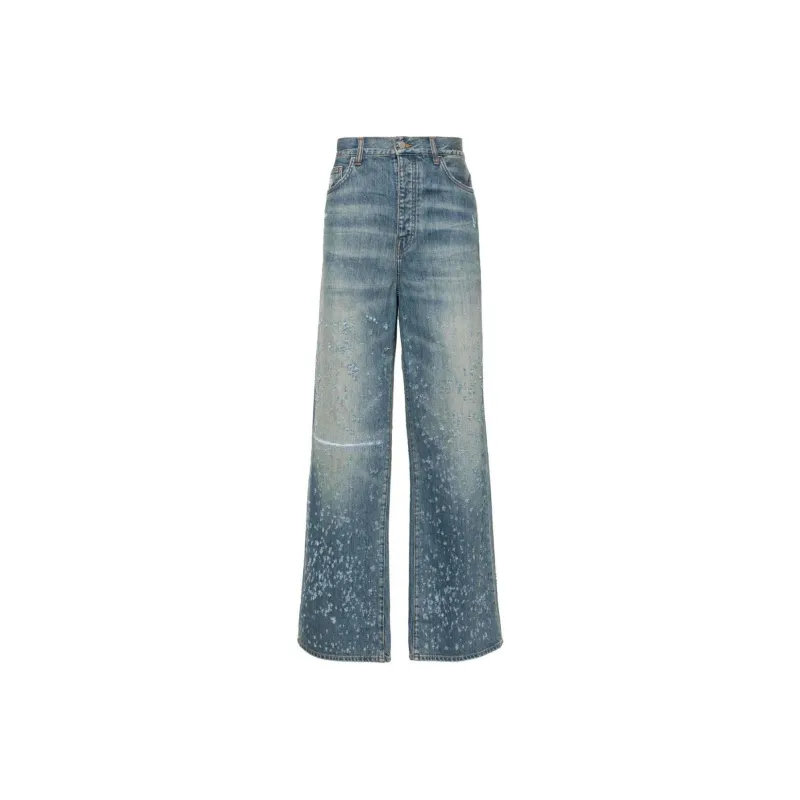 AMIRI Shotgun Wide Leg Distressed Jeans-0