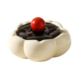 Black Lid with White Base Floral Ashtray