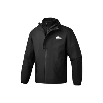 Quiksilver Water Resistant Windproof Breathable Wear Resistant Warm Anti Static Windbreaker Jacket Unisex Black