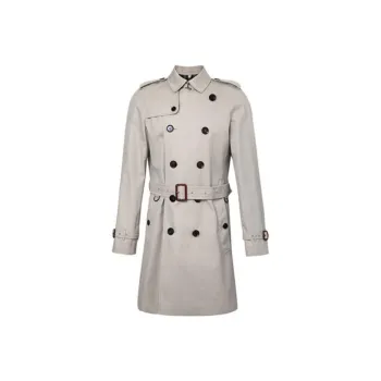 Burberry Trench Coats Men Light Gray
