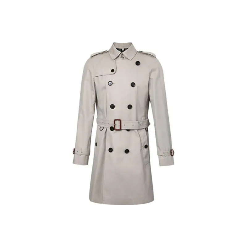Burberry Trench Coats Men Light Gray-0