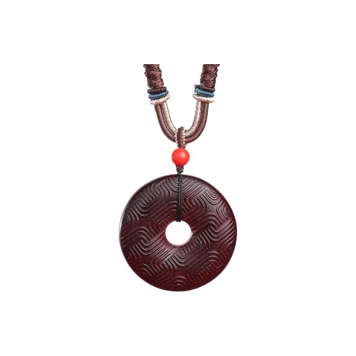 Moon Seal Hundred Rivers Rosewood Wooden Pendant Unisex