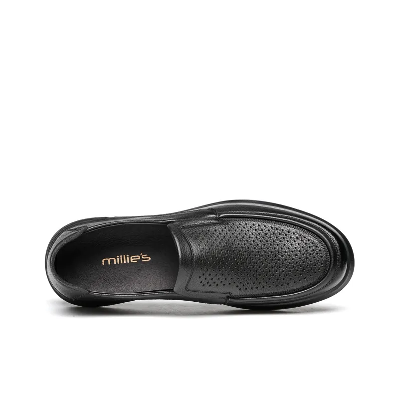 MILLIE'S Abrasion Resistant Breathable Low Top Dress Shoes Men's Black-5
