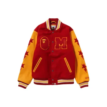 A BATHING APE X Michael Jackson Varsity Jacket