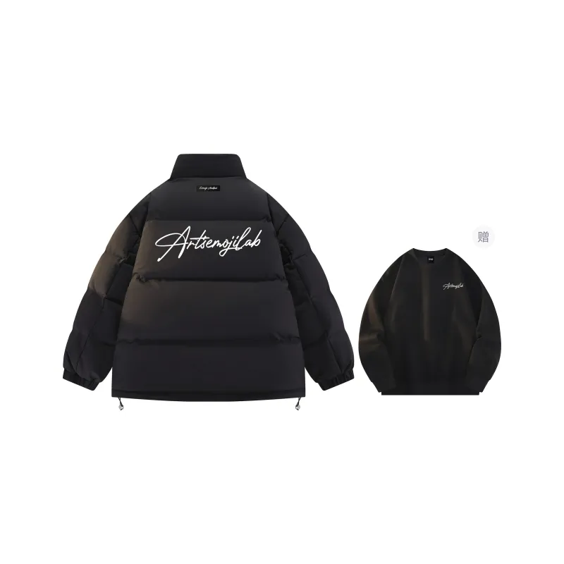 Emoji Down Jacket Unisex Black Red-24