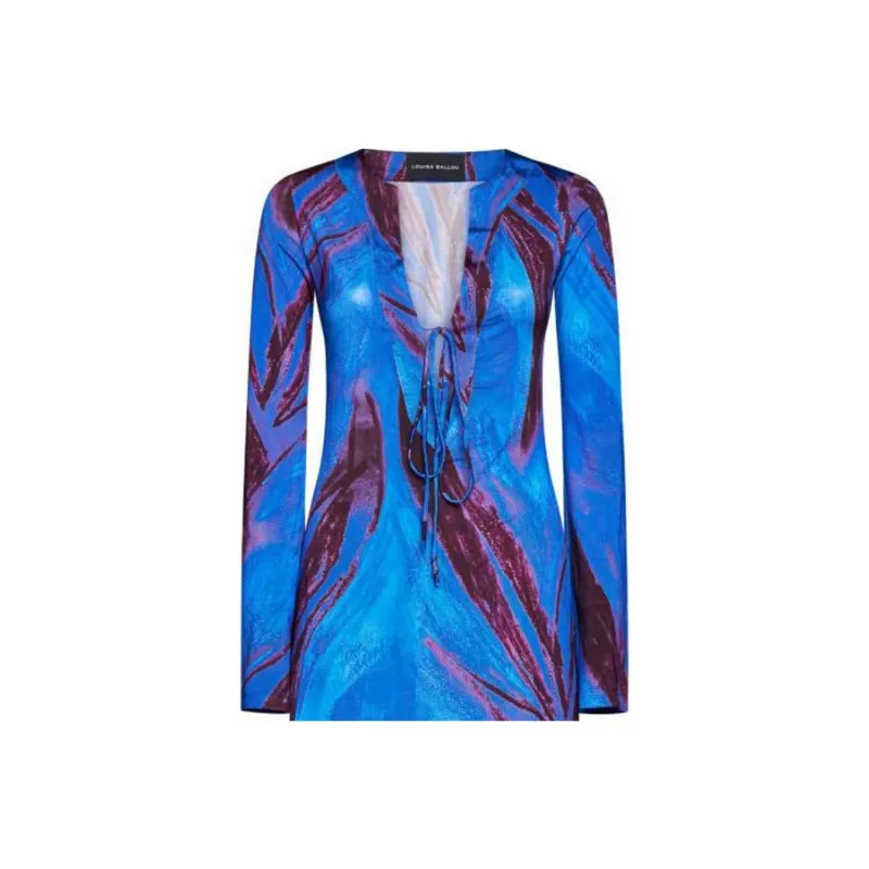 Louisa Ballou Abstract print Long sleeved Kaftan Dress-4