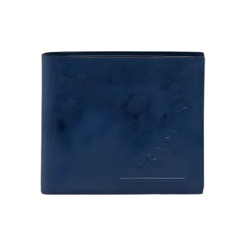 PRADA Saffiano Leather Wallet Men's Blue
