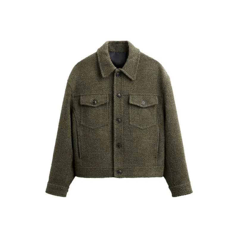 ZARA Jackets Men Olive Green-0