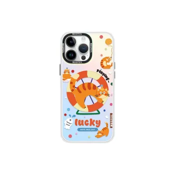 Marsfield Acrylic Material Laser Magnetic Spinny Kitten Phone Cases Compatibility Apple 16/15/14/13 Pro/Pro Max