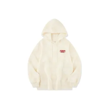 QIAODAN Get Rich Every Day Sweatshirt Men's Cream White Print