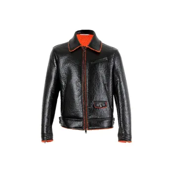 Valentino Leather Jacket Men's Black