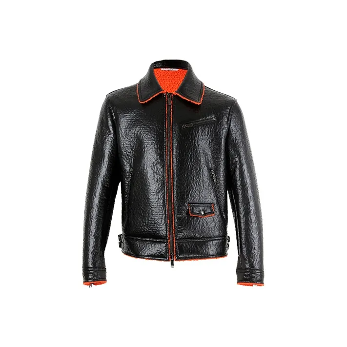 Valentino Leather Jacket Men's Black-0