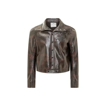 COURREGES Press stud Patent Cropped Jacket
