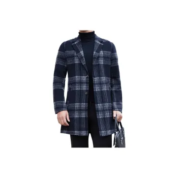 KAISER Coats Men's Black White Plaid